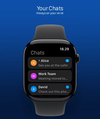 Chat list on Apple Watch