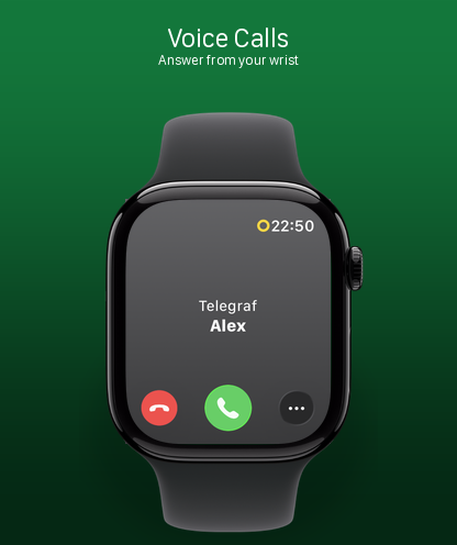 Incoming voice call on Apple Watch